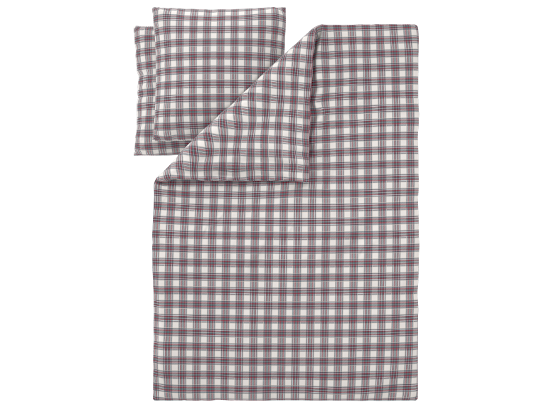 Parure de lit à carreaux rouge, gris et blanc avec housse de couette et taies d'oreiller