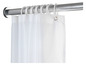 Rideau de douche blanc avec barre en métal