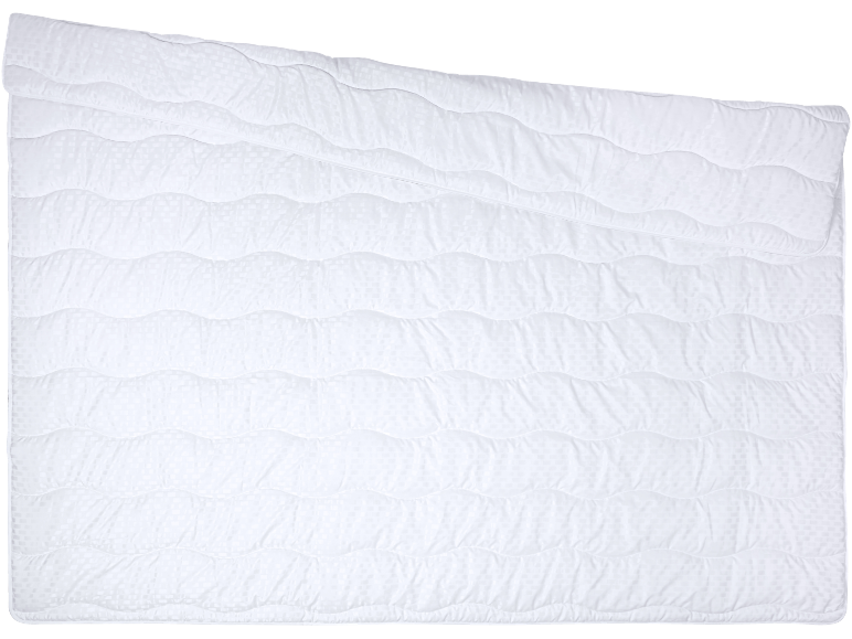 Couette blanche matelassée avec un motif subtil.