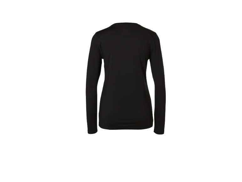 T-shirt noir à manches longues pour femme, vue de dos.