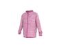 Veste polaire rose avec fermeture éclair et col montant.