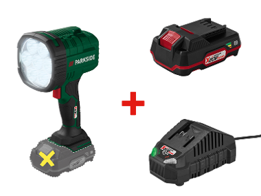 PARKSIDE® Lampe torche LED sans fil + Batterie + Chargeur, 20 V
