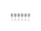 Six verres blancs en rangée
