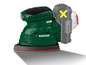 Une ponceuse Parkside verte avec une batterie X20V TEAM.