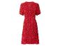 Robe portefeuille rouge à fleurs, style bohème.
