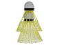 Double volants de badminton en plastique jaune.