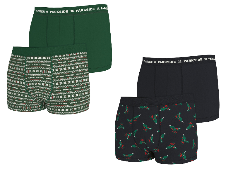 Boxers pour hommes PARKSIDE®, lot de 2, en vert et noir avec des motifs festifs