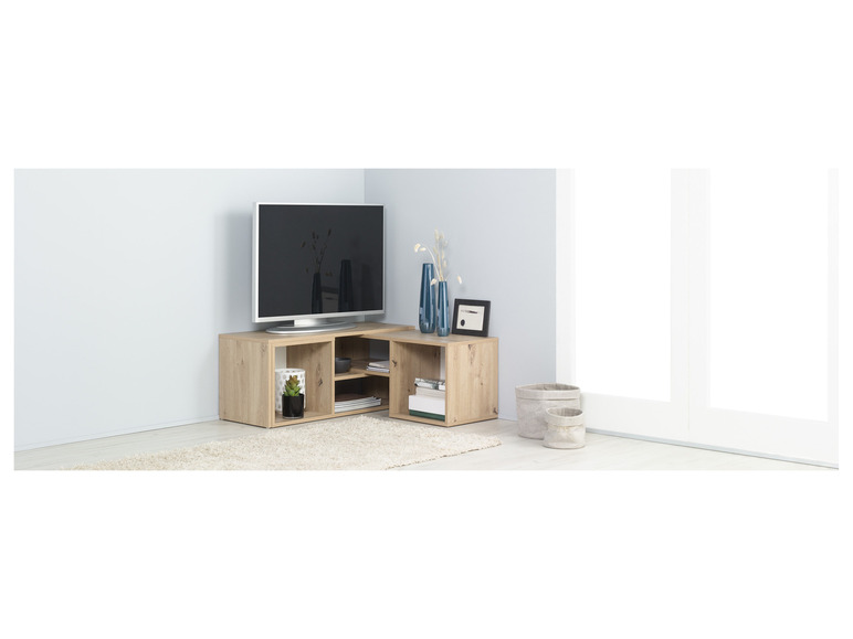 Aller en mode plein écran : LIVARNO home Étagère TV modulable, 123,1-172,5 x 34,8 x 37,9 cm, imitation chêne - Image 8