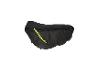 Sac banane noir avec cordon de fermeture éclair jaune fluo.