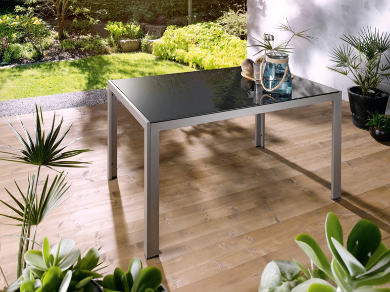 Aller en mode plein écran : LIVARNO home Table de jardin Houston en aluminium, argent - Image 2