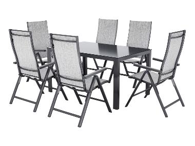 LIVARNO® Table de jardin + Lot de 6 fauteuils en aluminium Houston