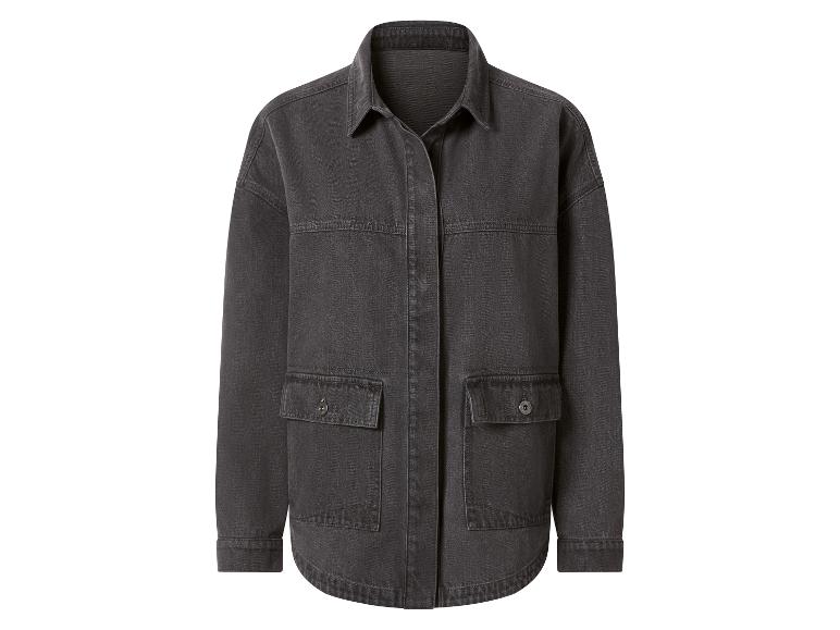 Veste en jean gris foncé avec poches et col