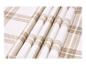 Tissu blanc à rayures et carreaux marron clair, plié