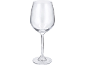 Verre à vin transparent à pied, large bol et base solide.