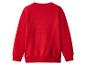 Sweat-shirt rouge à manches longues avec poignets et ourlet côtelés.