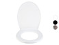 Un abattant de toilettes blanc avec fermeture douce