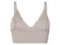 Soutien-gorge beige sans coutures avec dentelle.