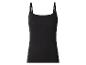 Débardeur noir côtelé à fines bretelles