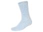 Une chaussette bleue clair en coton.