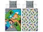 Parure de lit Minecraft avec Creeper et personnages de Minecraft.