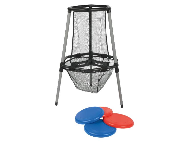 Ensemble de jeu de lancer avec filet et trois disques colorés.