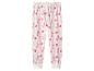 Pantalon de pyjama blanc pour fille avec imprimé Barbie et cœurs roses.