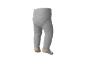 Collants gris pour bébé avec talons beiges et détails blancs aux orteils.