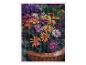 Diamant peinture : bouquet de fleurs colorées dans un pot.