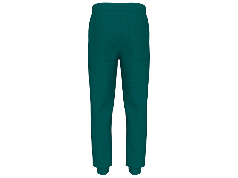 Pantalon de jogging vert foncé avec texture côtelée et poche arrière.
