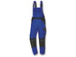 Salopette de travail bleue avec des détails noirs et des protections genoux.