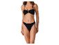 Bikini noir bandeau et bas de maillot de bain texturés.