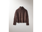 Pull en maille marron à col roulé avec poignets et ourlet côtelés
