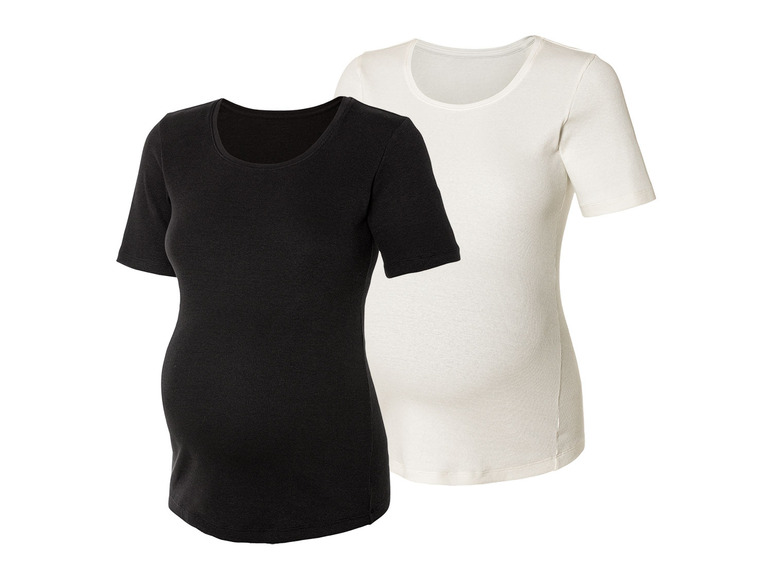 Aller en mode plein écran : esmara® Lot de 2 t-shirts de grossesse côtelés femme - Image 9