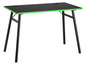 Une table de jeu noire avec des accents verts.