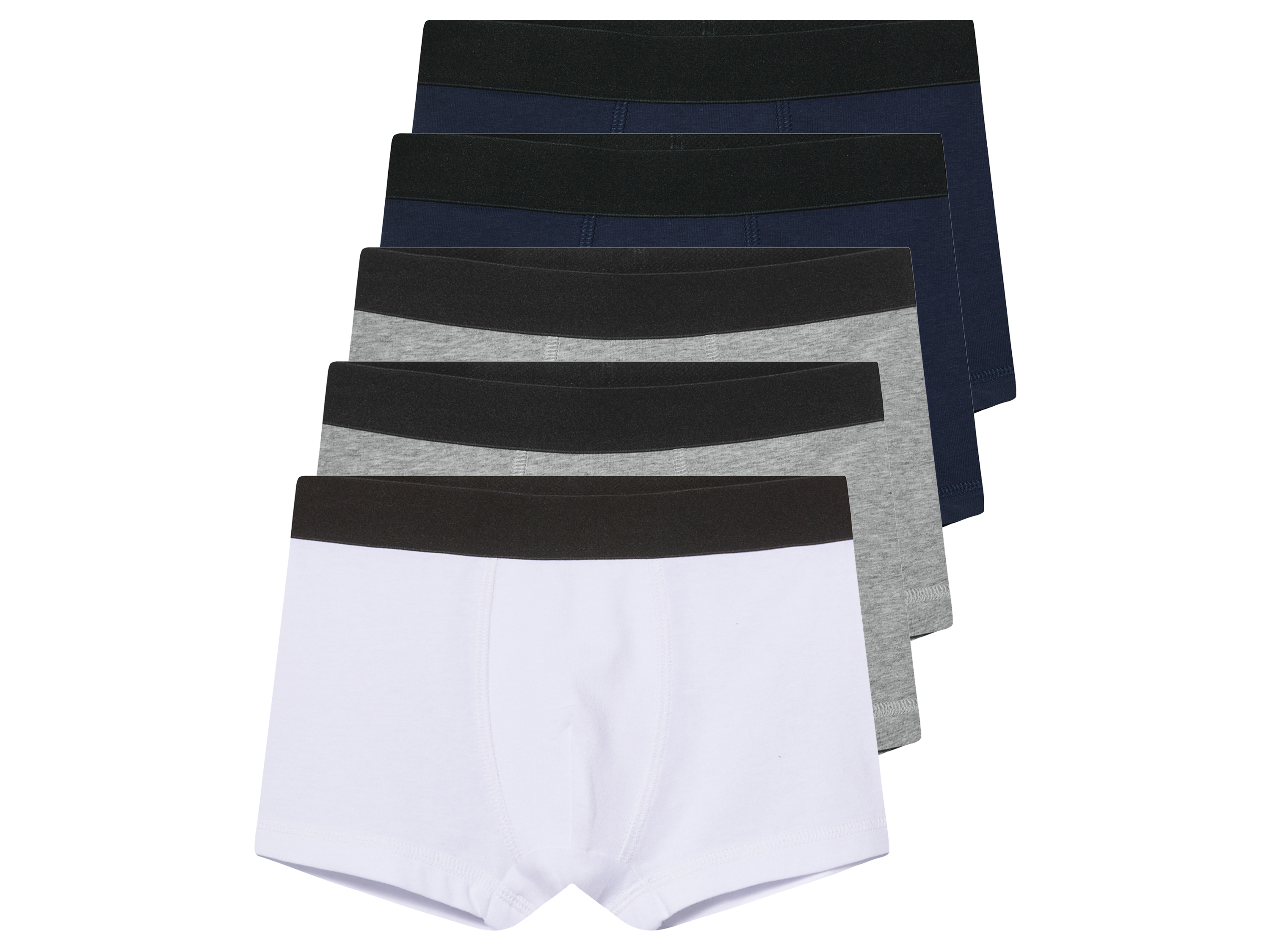 lupilu® Lot de 5 boxers petit garçon (bleu marine/gris/blanc, 4-6 ans)