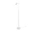 Lampe sur pied blanche moderne avec lumière orientable.