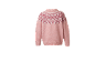 Pull en maille rose avec motif Fair Isle autour de l'encolure