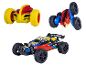 Voitures de cascades télécommandées JAMARA SPINact, X-F2 et Vispon Buggy.