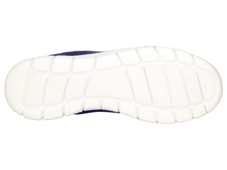 Semelle d'une chaussure de sport violette avec une bande de roulement blanche
