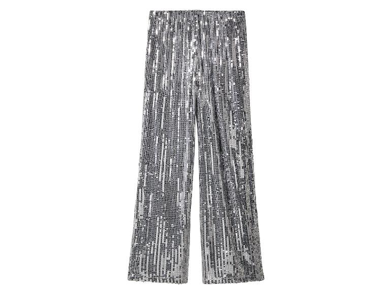 Pantalon large argenté à sequins