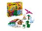Ensemble LEGO Classic Creative Dinosaurs de 450 pièces, comprenant des dinosaures construits et des briques assorties.