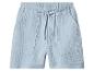 Shorts en coton bleu avec cordon de serrage à la taille et poches.