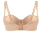 Soutien-gorge beige sans armatures, fermeture arrière visible.