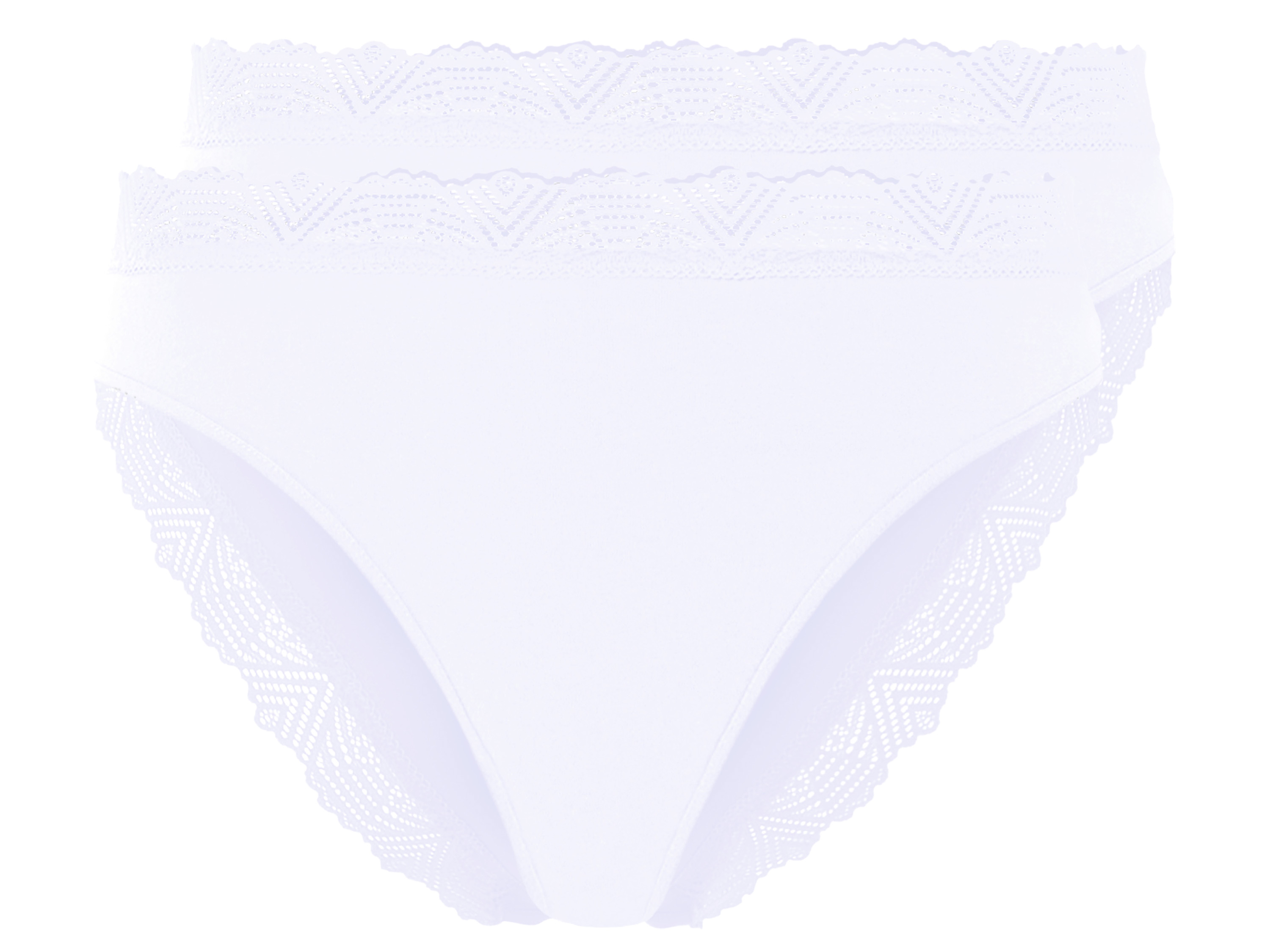 esmara® Lot de 2 culottes à dentelle femme (blanc, M (38/40))