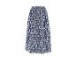 Jupe longue à motifs bleus et blancs avec taille élastiquée