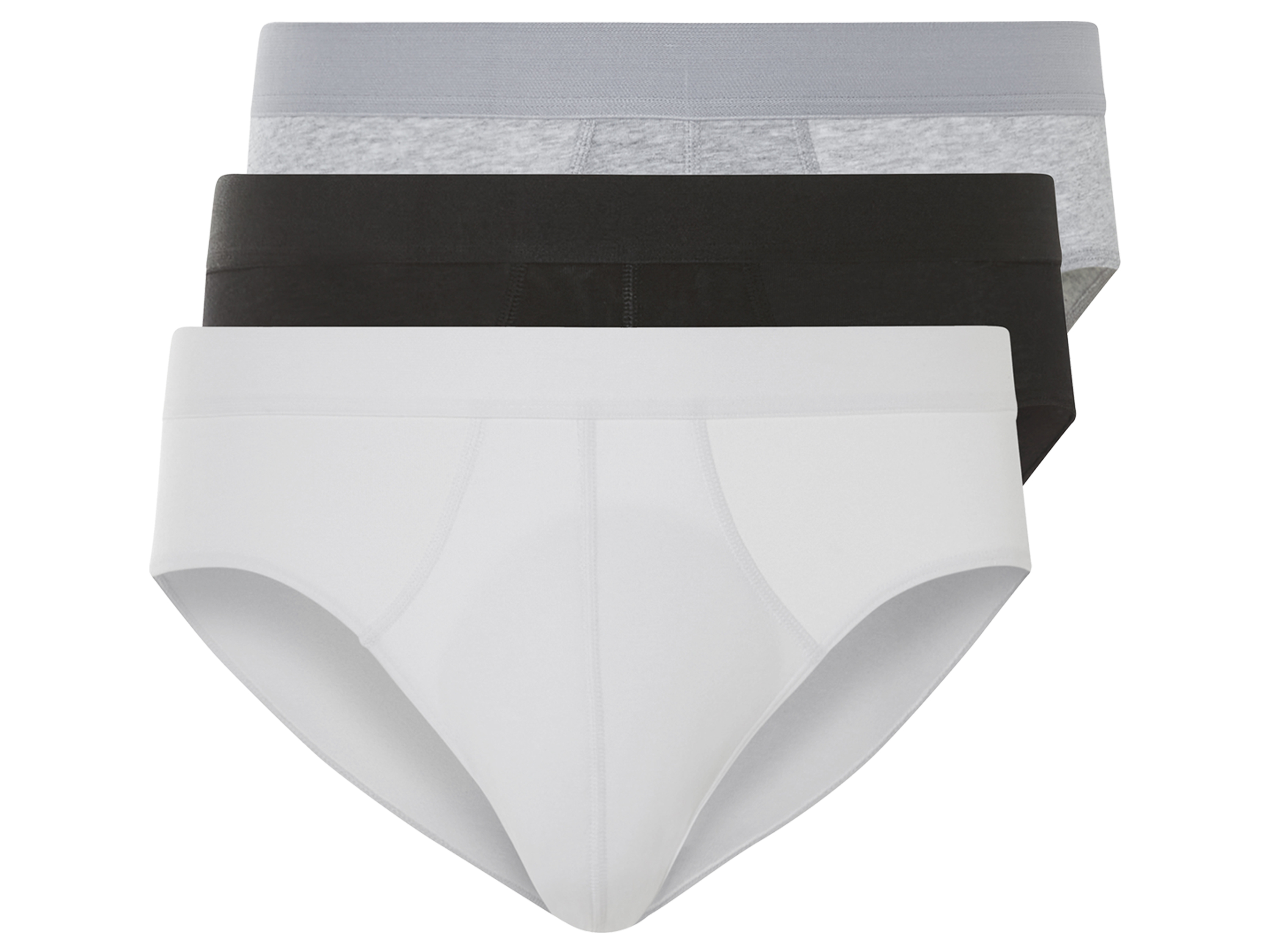 LIVERGY® Lot de 3 slips homme (noir/gris/blanc, S)