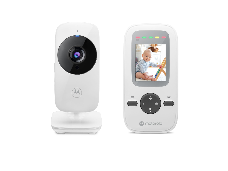 Babyphone Motorola avec caméra et unité portable.