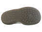 La semelle d'une chaussure grise avec un motif de petites empreintes de pas.