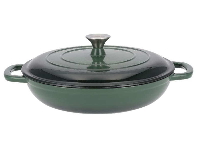 Cocotte en fonte verte avec couvercle Silvercrest.