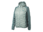 Une veste hybride Bergans gris clair à capuche.